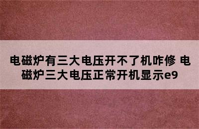 电磁炉有三大电压开不了机咋修 电磁炉三大电压正常开机显示e9